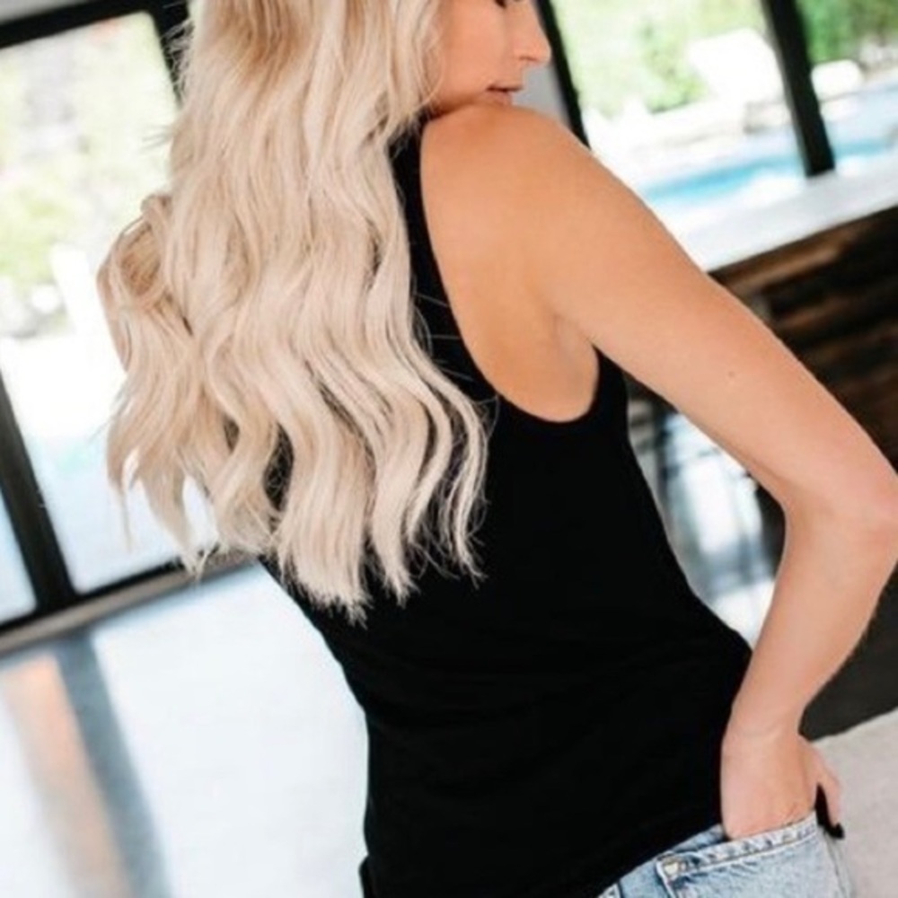 Black Ribbed Knit Tank Top - Picture 2 of 2